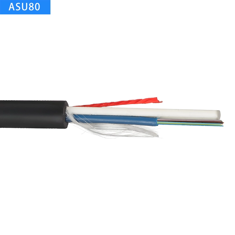 ASU80 1-12 ядро, мини ADSS, волоконно-оптический кабель, G652D, Открытый самопод