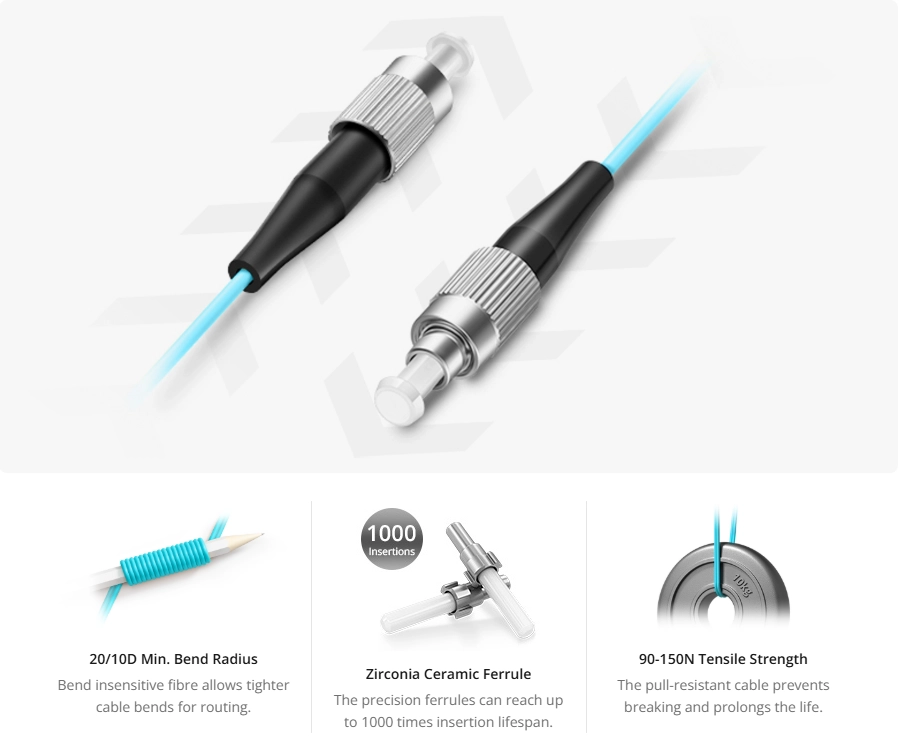 FC-FC UPC Simplex Single Mode (OS2) /Duplex  Multimode (OM4) Fiber Patch Cable | 2.0mm Riser Rated(pic4)
